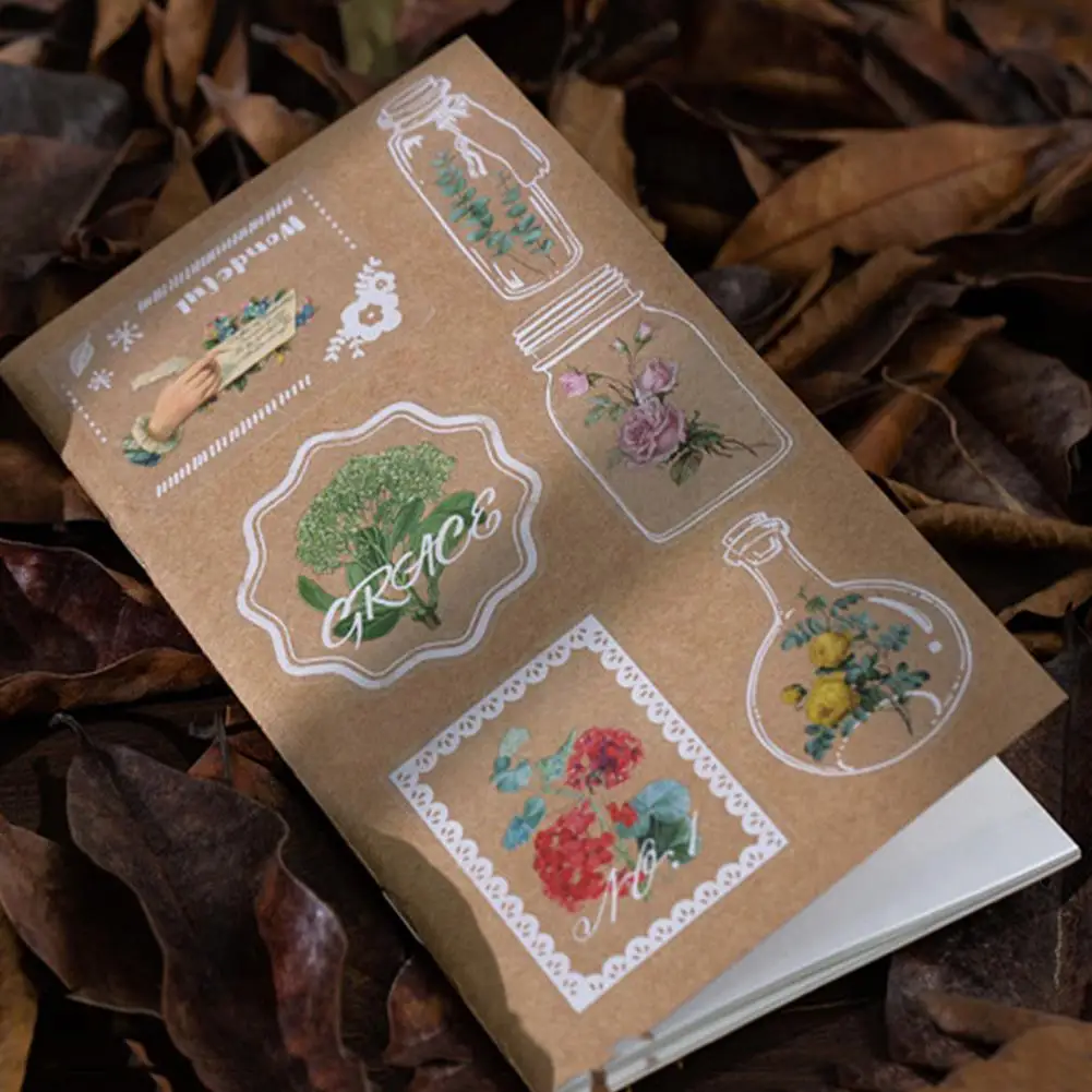 

Декоративные наклейки в стиле ретро, наклейки в виде цветка на ручную учетную запись, для вырезок и скрапбукинга