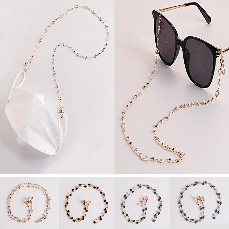 Decoration Sunglasses Chain Fashion Transparent Mask Strap Lanyard Steampunk Y2k Accessories Beads Glasses Jewelry New Women