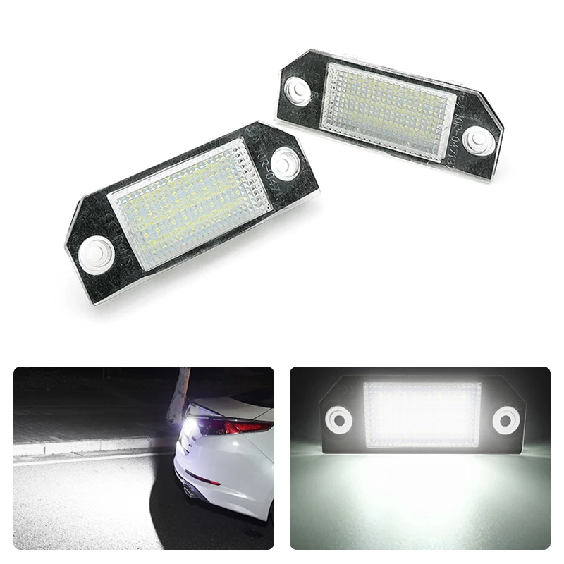 

2PCS Car LED License Plate Light Fit For Ford For Focus 2 C-Max Number Lamp Bulb 12V FO2875100