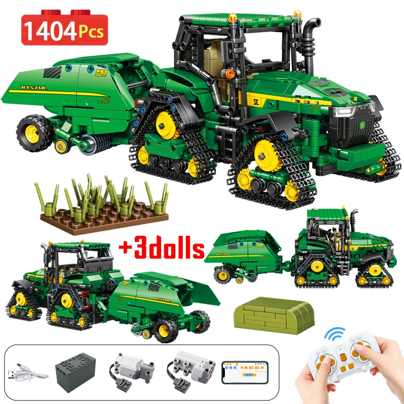 

1404pcs City Remote Control Multifunctional Agricultural Truck Building Block RC Car Vehicle Figures Bricks Toys For Children