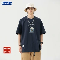 mens clothing 2022 summer new thick cotton leisure fashion foaming printing oversized t shirt homme