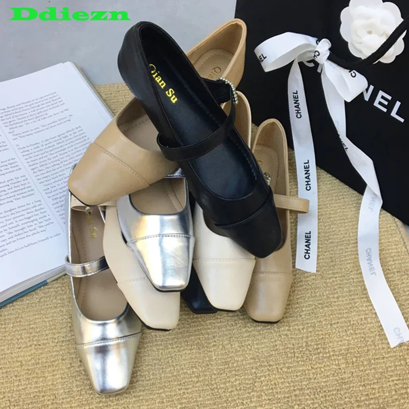 

Ballet Flats Ladies Shoes Rubber Elegant Women Sandals Flat Loafers Female Casual Outside Shallow 2023 Slip-On Mary Janes