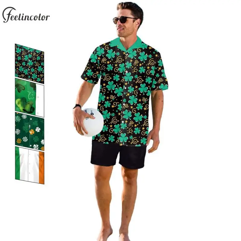 Мужская рубашка поло с рисунком ко Дню Святого Патрика футболки принтом