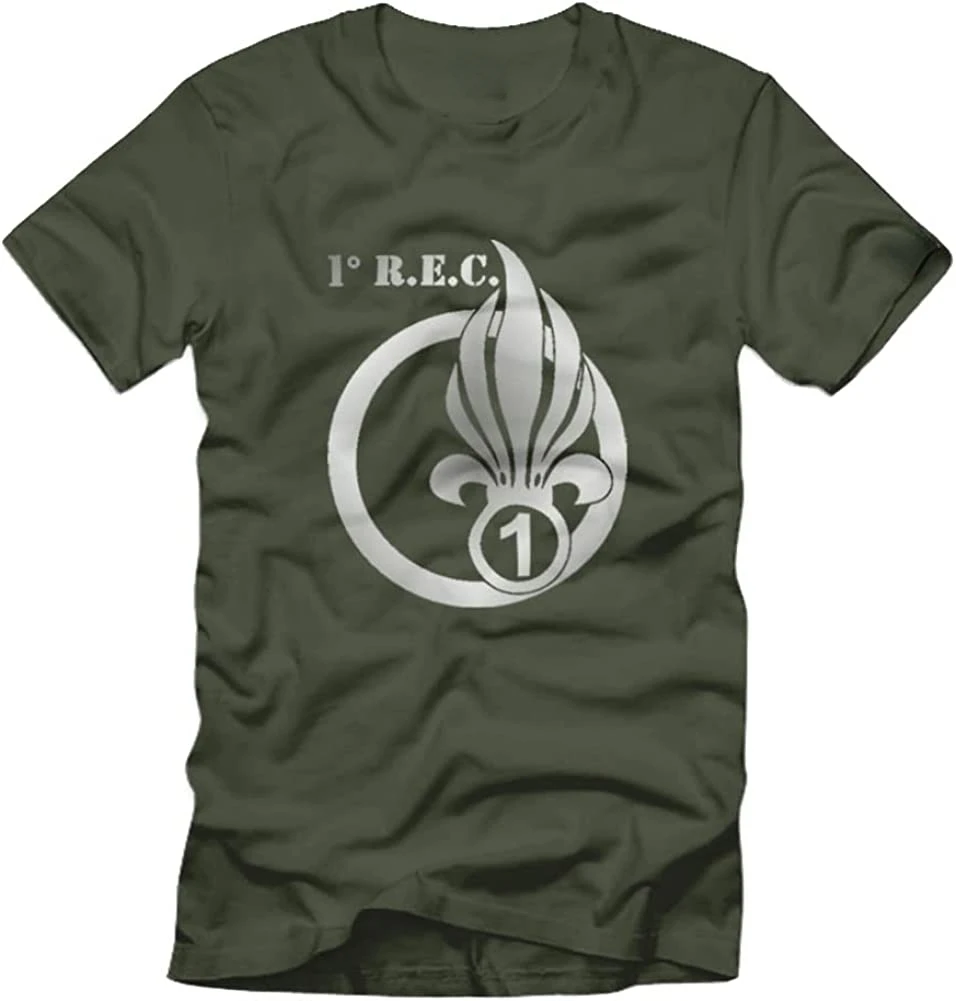 

France Foreign Legion 1 REC 1st Foreign Regiment T-Shirt 100% Cotton O-Neck Summer Short Sleeve Casual Mens T-shirt Size S-3XL