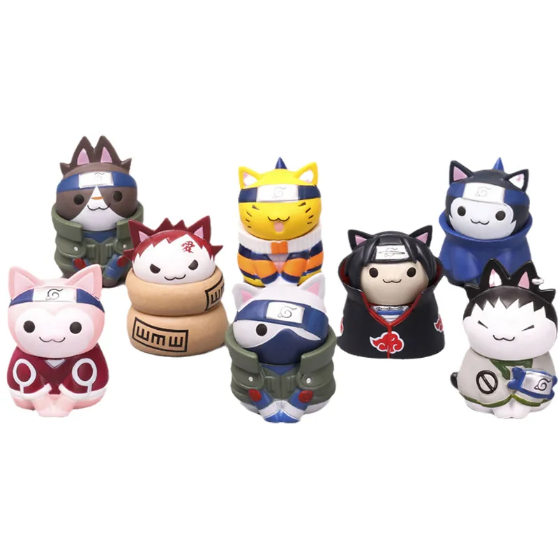 

8 шт./компл. Наруто, Шипуден, кукла, животное, Кукла Наруто Итачи Q Версия 5 см, 2 дюйма, из ПВХ, милая искусственная игрушка, украшение