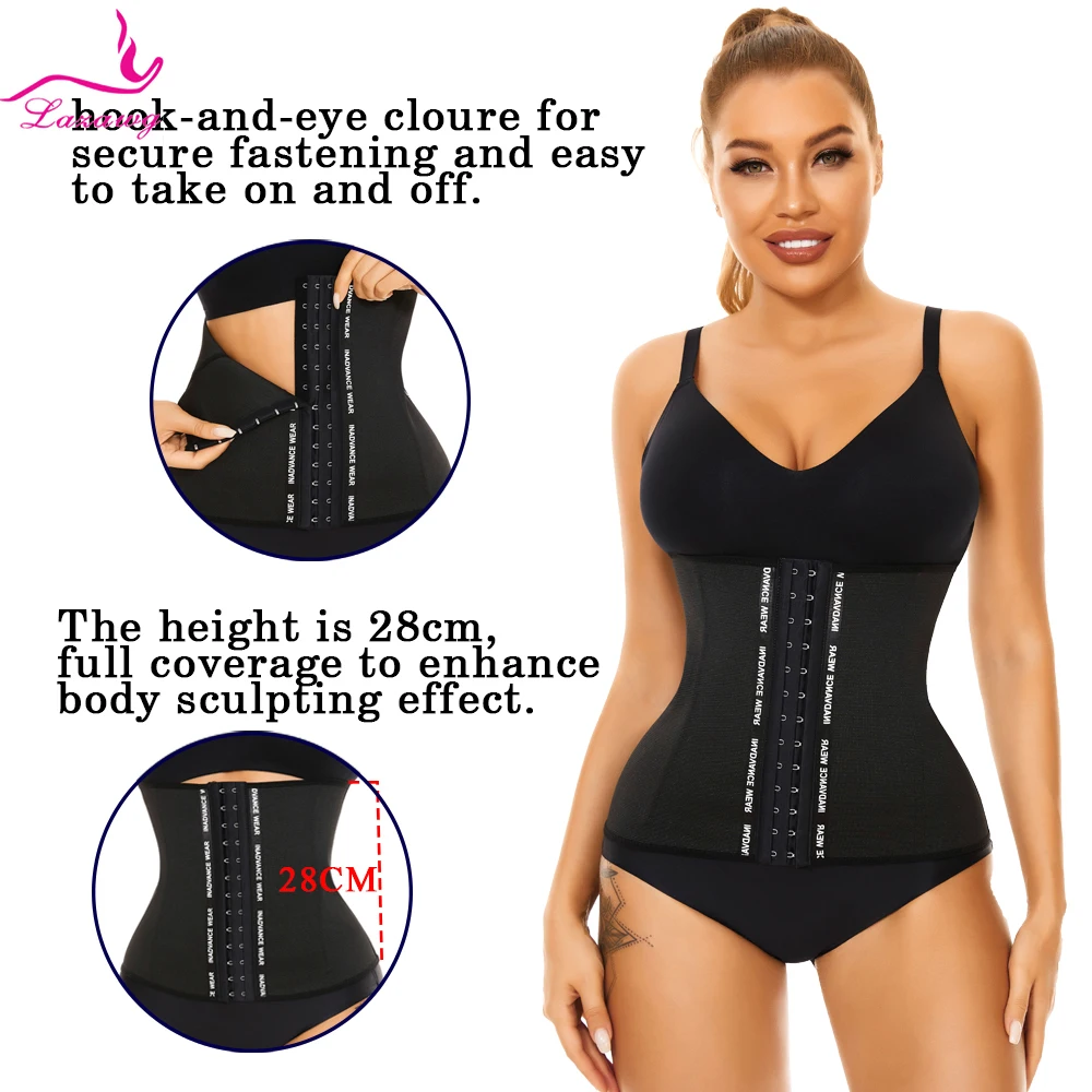 LAZAWG Waist Trainer for Women Weight Loss Waist Cincher Trimmer Belly Belt Slimming Body Shaper Sweat Girdle Corset Gym Sport
