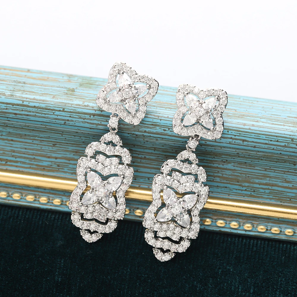 

Модные Роскошные серьги в форме цветка Премиум-Качества темпераментные Ретро элегантные Геометрические банкетные ювелирные изделия из Ду...