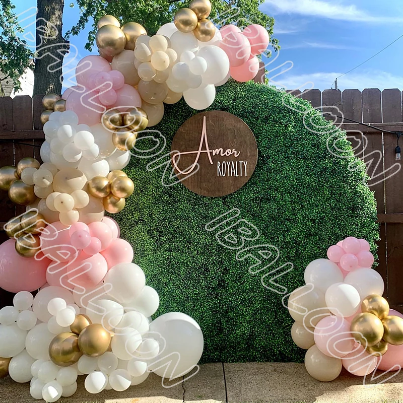 

218pcs Macaron Pink Matte Latex Balloon Garland Arch Wedding White Anniversary Birthday Black Decoration Party Event Celebration