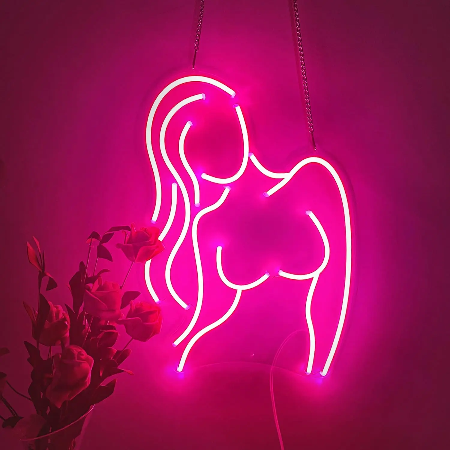 

Светодиодная Неоновая Вывеска «Силуэт Женщины», USB-питание, Для Спальни, Бара, Клуба, Салона Красоты