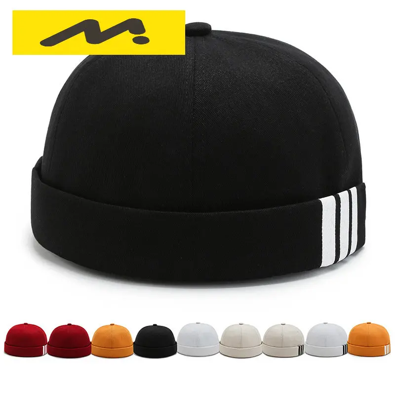 

Women Men Docker Cap Summer Cotton Hip Hop Brimless Skullies Cap Vintage Unique Street Portable Hats Multipurpose Beanie Hat