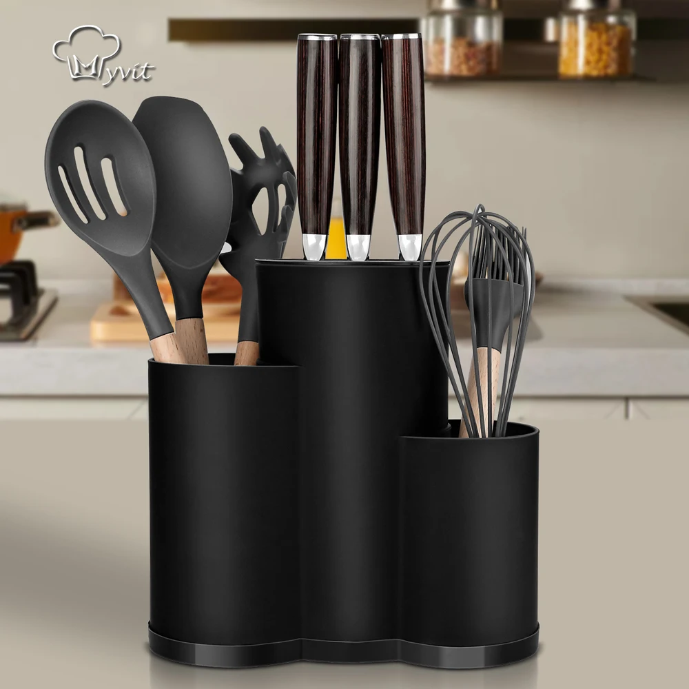 

Knife Holder Stand for Knives Multi-Function Plastic Stands for Cutlery Utensil Inserted Block Storage Tank Kitchen Accessories