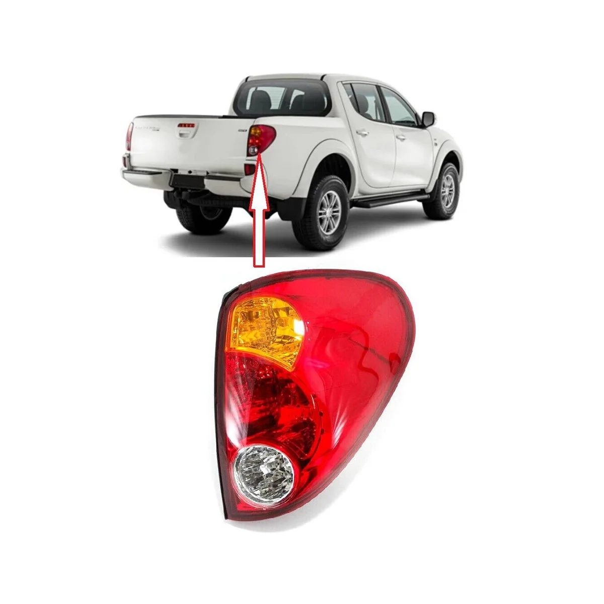 Автомобильный комбинированный задний фонарь с жгутом проводов (слева) для Mitsubishi