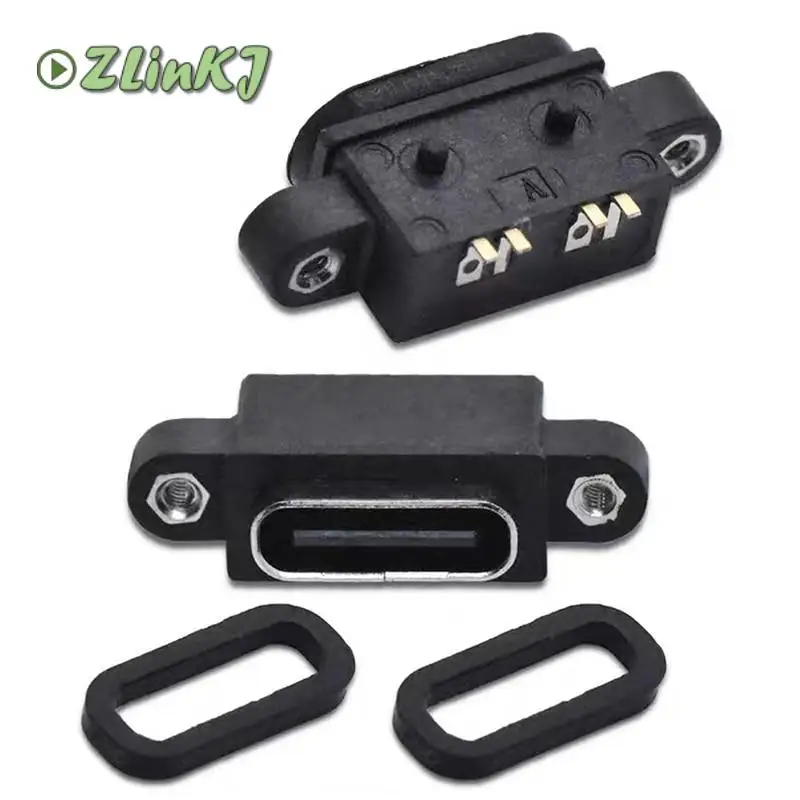 

Type-c 4p водонепроницаемый с ушным гнездом, usb3.1 тип сварочной проволоки 4-контактный разъем, женская головка с резиновым кольцом