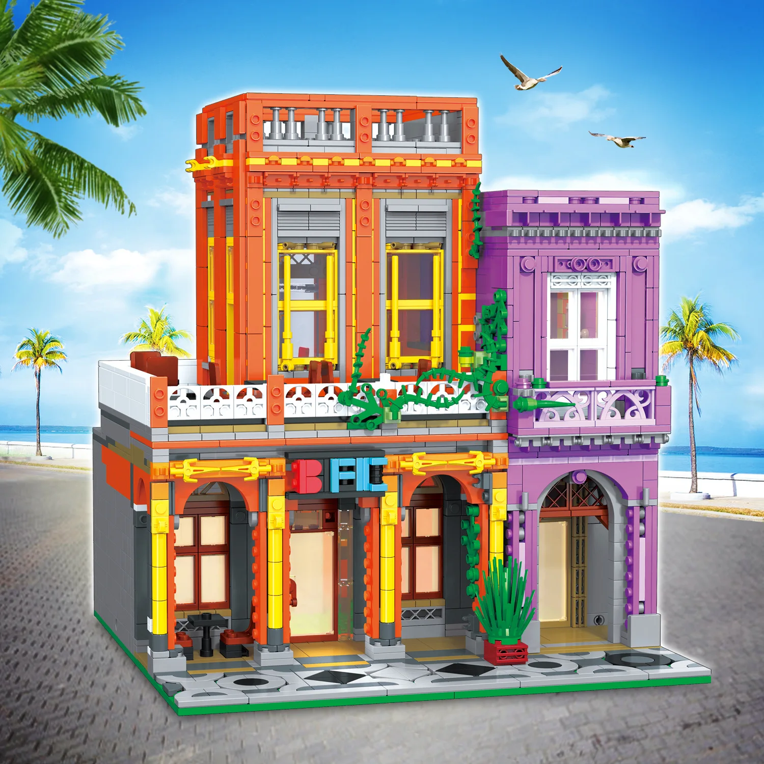 Мини-гранулированный старинный ** магазин ресторан церковь Гавана Кофе Модель