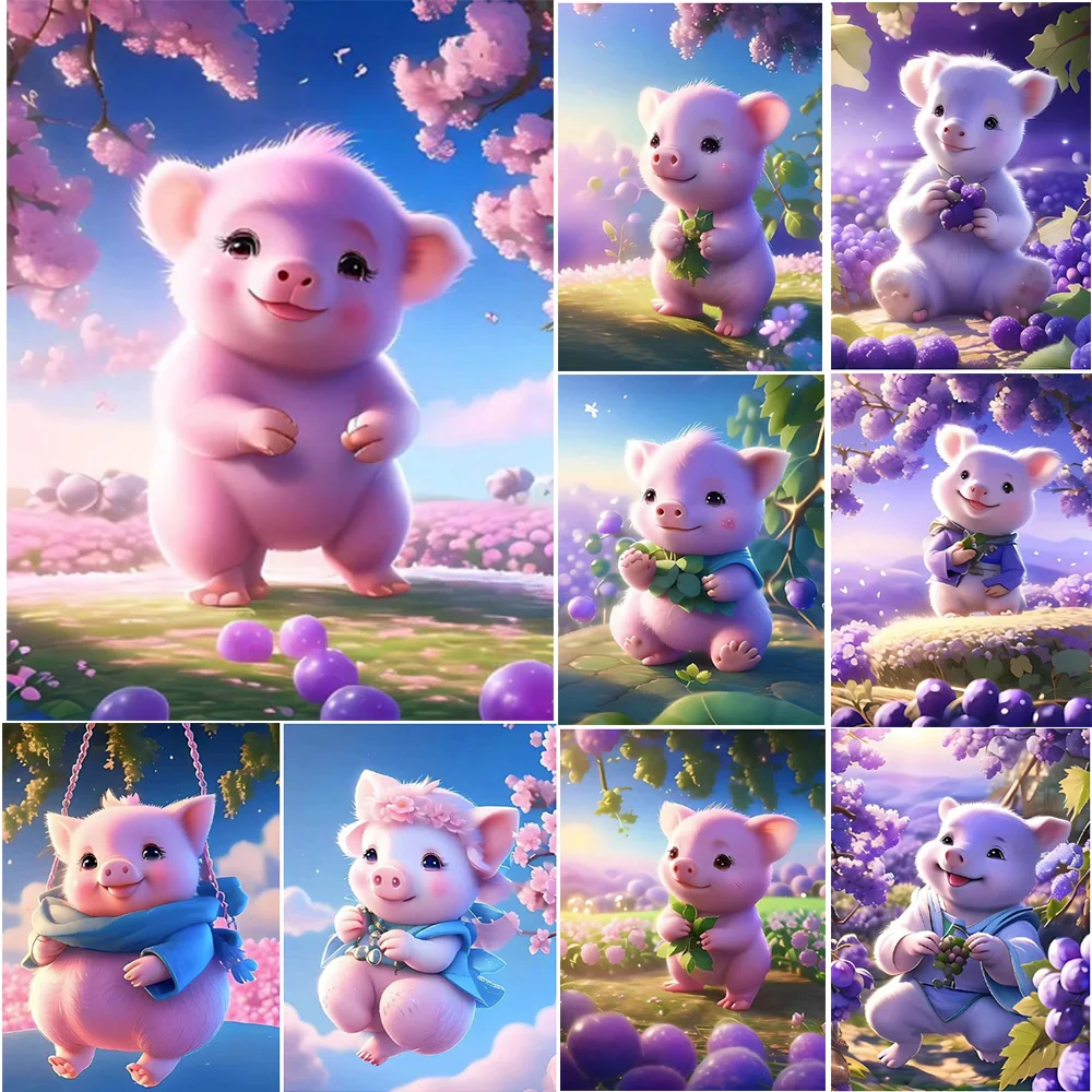 

Diamond Cartoon New 5dAb Diamond Circular DIY Animal Mosaic Embroidery Cross Stitch Set Home Decoration Handmade Gift