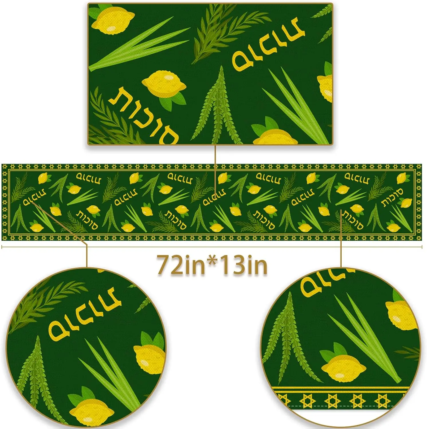 Льняные дорожки Happy Sukkot еврейский декор для фестиваля Сука Етгушка Лулва