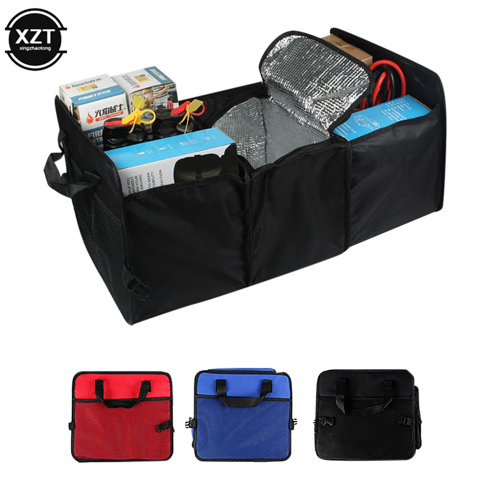 

Folding Car Trunk Storage Bag Insulation Box High Capacity Multi-use Oxford Car Seat Back Organizers Automobile Interior