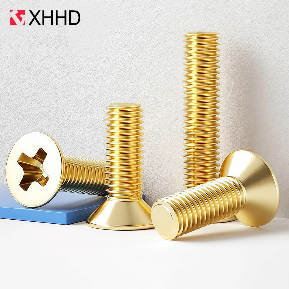 

2-50 шт. Винты с потайной головкой M2 M2.5 M3 M4 M5 M6 M8 Винт с плоской головкой Phillip с твердыми круглой головкой Медь Станок Латунный болт