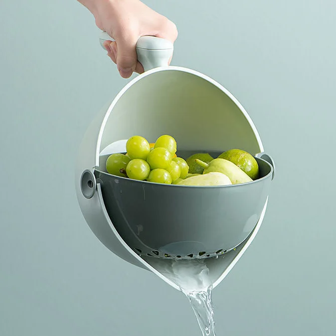 

Двухслойная корзина для фруктов, пластиковая корзина для овощей, нежная креативная корзина для слива в скандинавском стиле, корзина для фру...