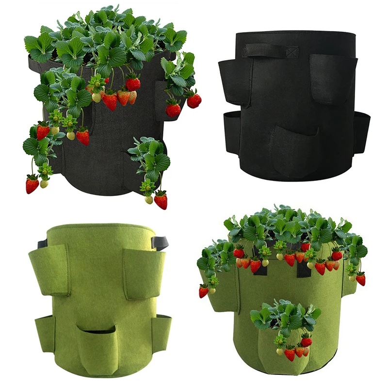 

Strawberry Planting Bag Gardening Growing Planter Fruit Grow Bag with Handle Vegetable Fruit Plant Bags Garden Tools Garden Pots