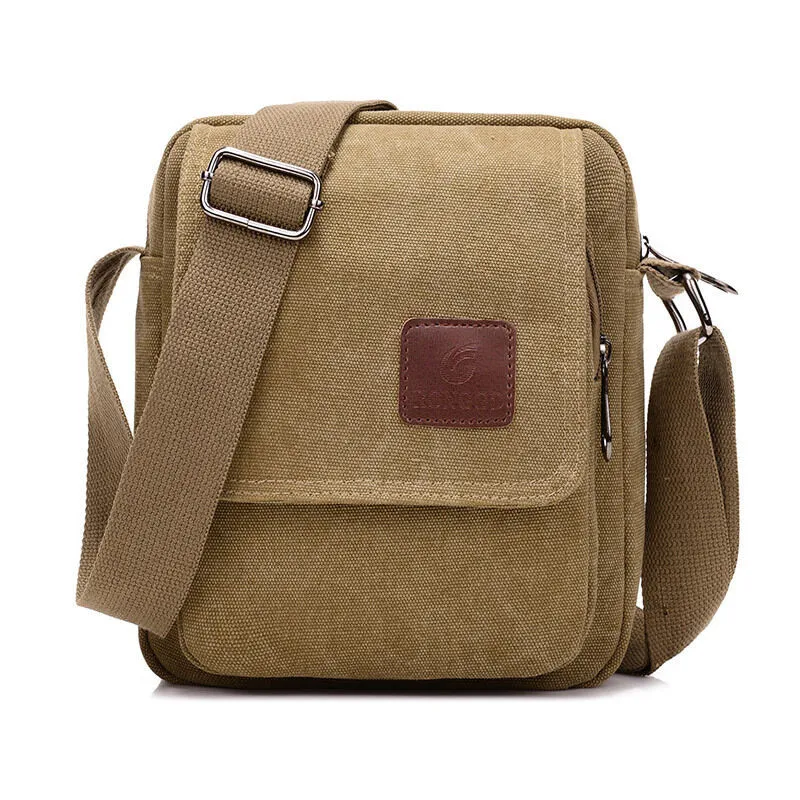 Casual Canvas Men and Women Shoulder Messenger Bags Multi-pocket Crossbody Casual Handbag Flap Bag Male Business Sling Bag