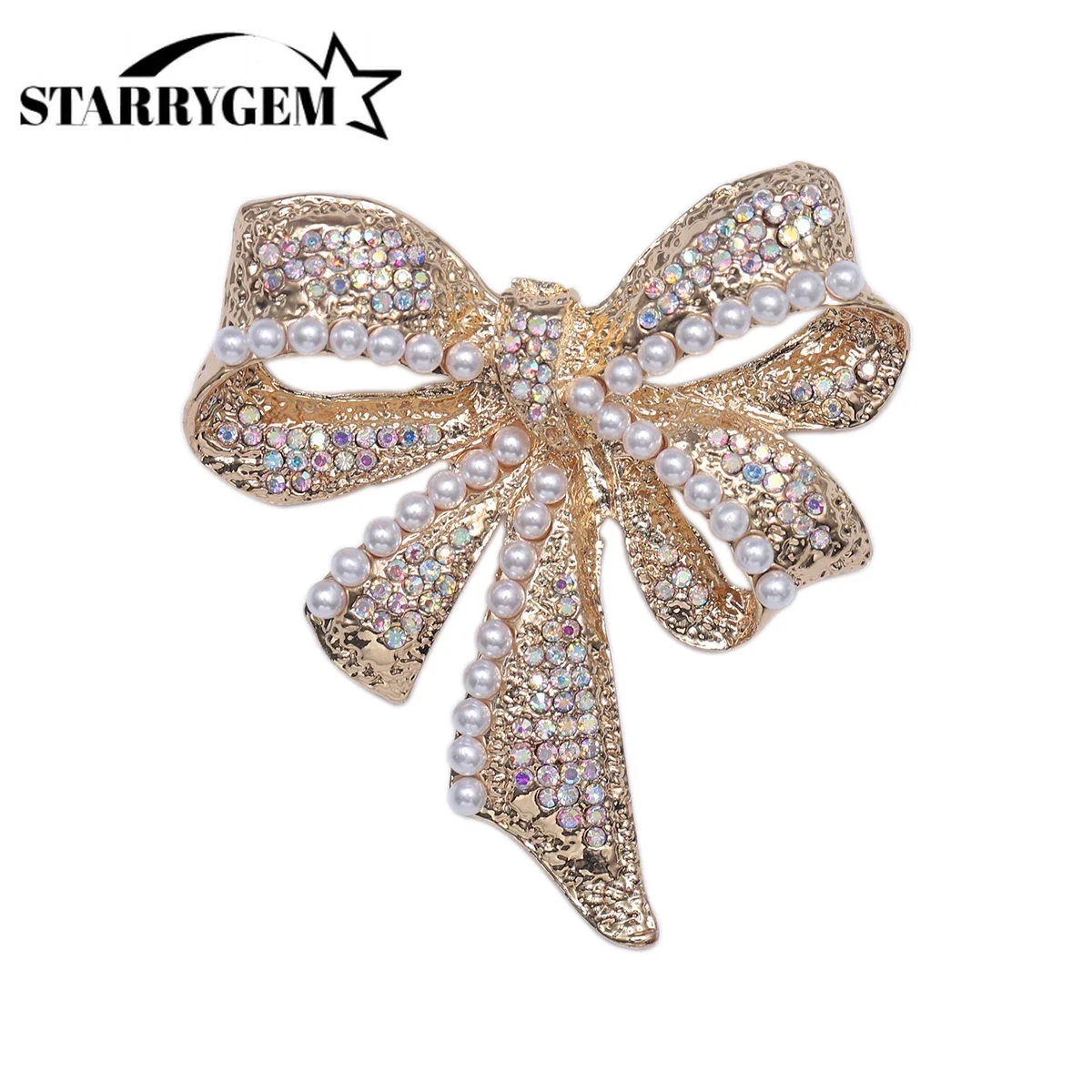 Брошь с жемчужным бантом для женщин