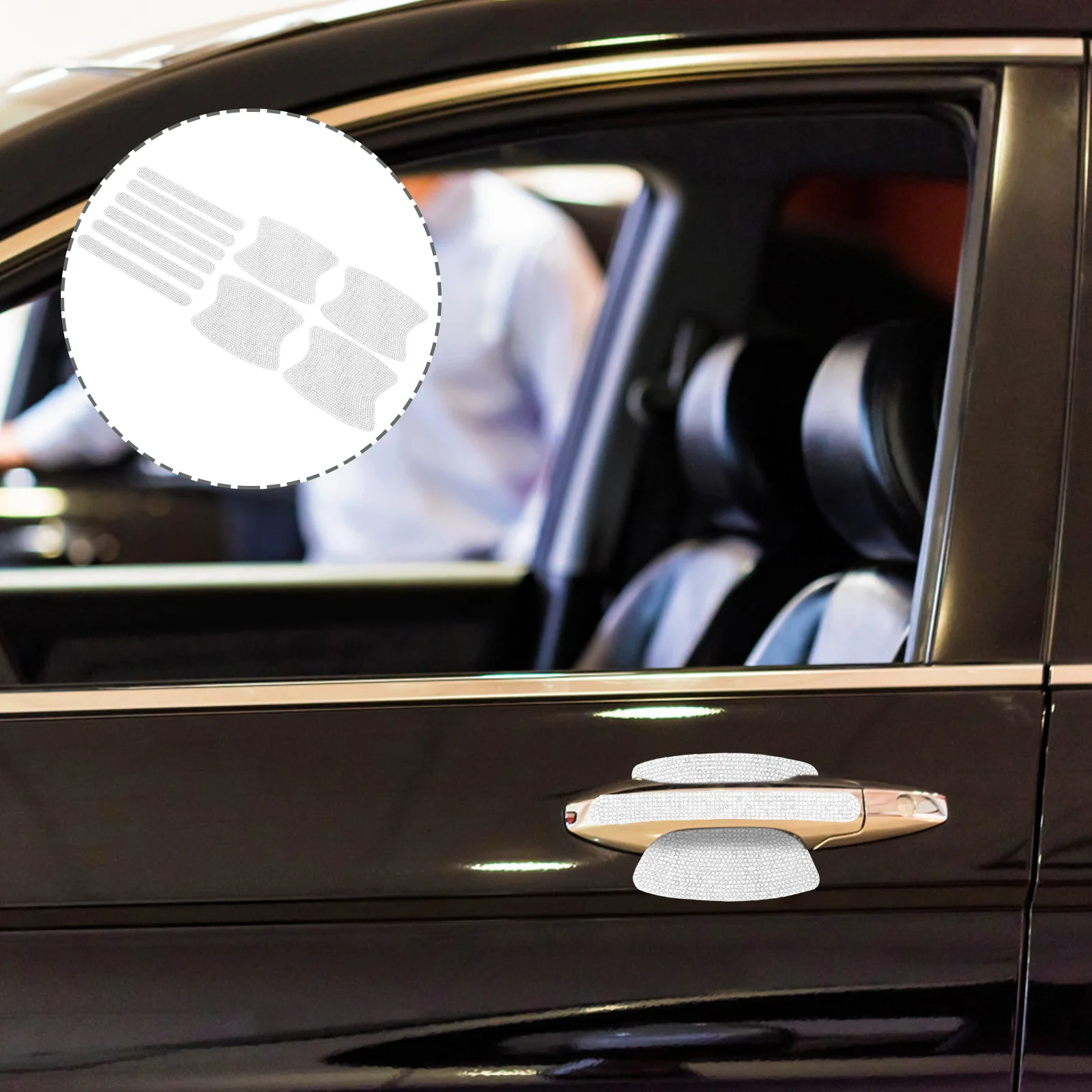 

Защитная крышка для ручки автомобильной двери, блестящая зеркальная фотовспышка, автомобильная отделка, наклейки, боковая защита, защита ч...