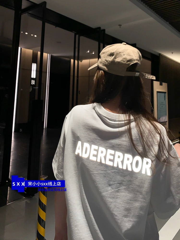 

ADER ERROR short-sleeved men and women tide letters reflective spring and summer couples new round neck T-shirt