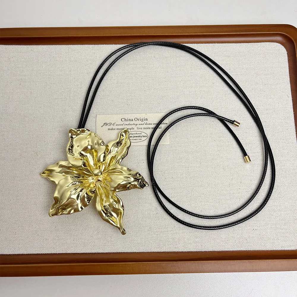 2024 новое роскошное преувеличенное ожерелье с подвеской в виде большого цветка