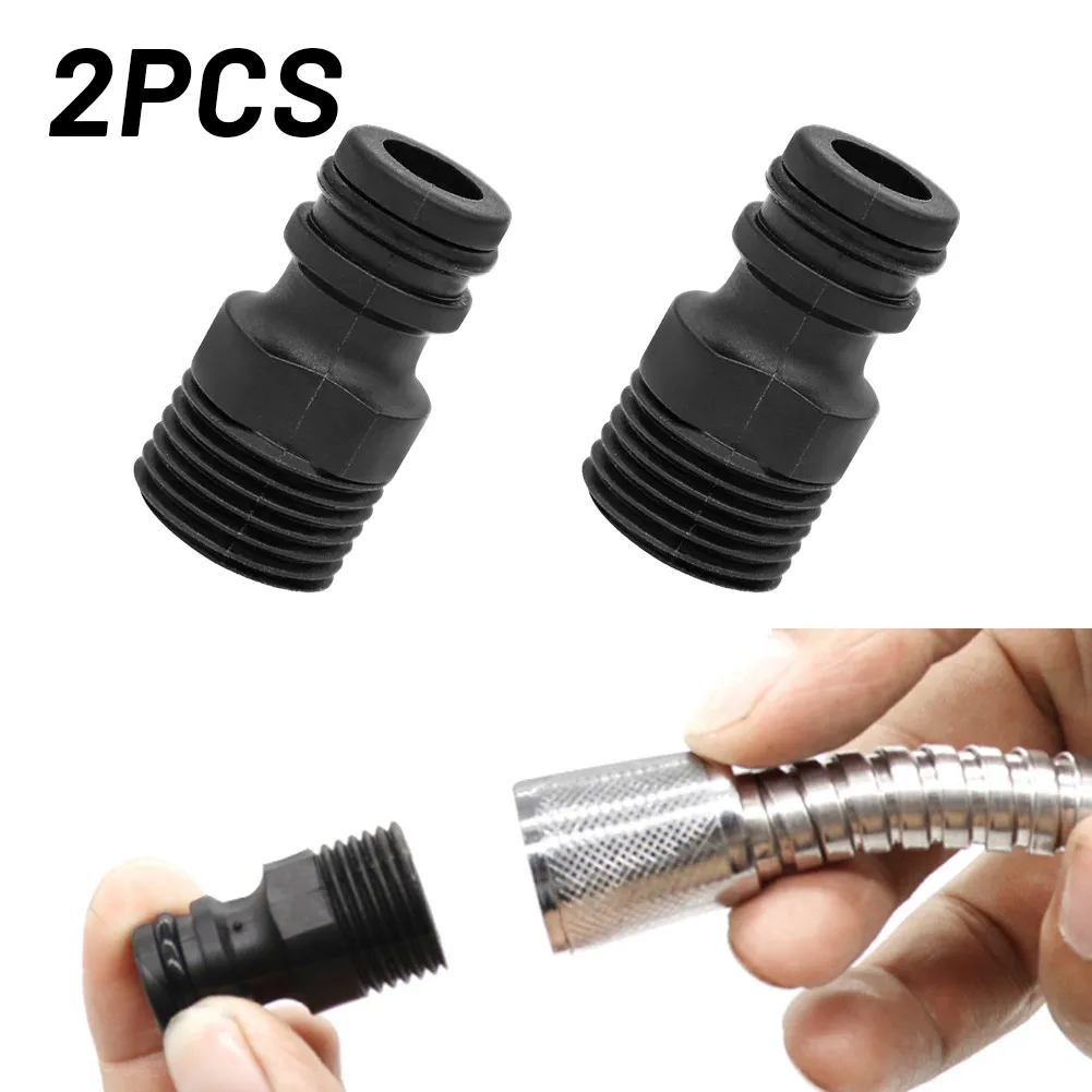 

2PC 1/2" BSP Threaded Tap Adaptor Garden Water Hose Quick Pipe Connector Fitting Nipple Connector Outer Threaded Tap Adaptor