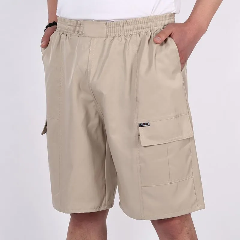 

Shorts Men Wide Leg Loose Cargo Tactical Shorts Elastic Waist Male Outdoor Breathable Quick Dry Short Pants Summer Casual Shorts