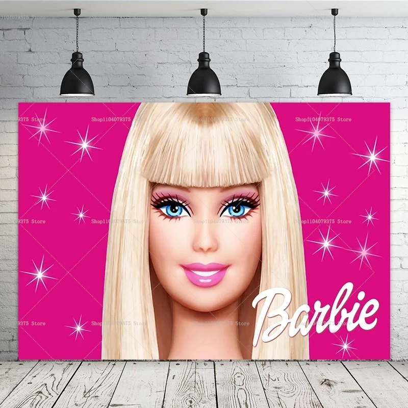 Фон для вечеринки в виде куклы Барби виниловый фон празднования дня рождения