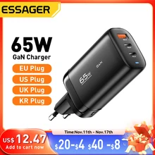 Essager-65W GaN USB c형 충전기, 노트북 PPS 45W 25W 빠른 충전 삼성 QC3.0 PD3.0 아이폰 14 13 프로 전화 충전기