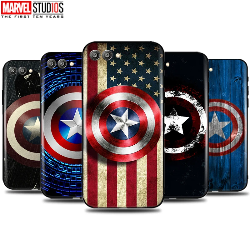 

Avengers Captain America Logo Phone Case For Huawei Honor V10 Funda Cover Marvel Avengers Comics Iron Man SpiderMan Hulk Thor