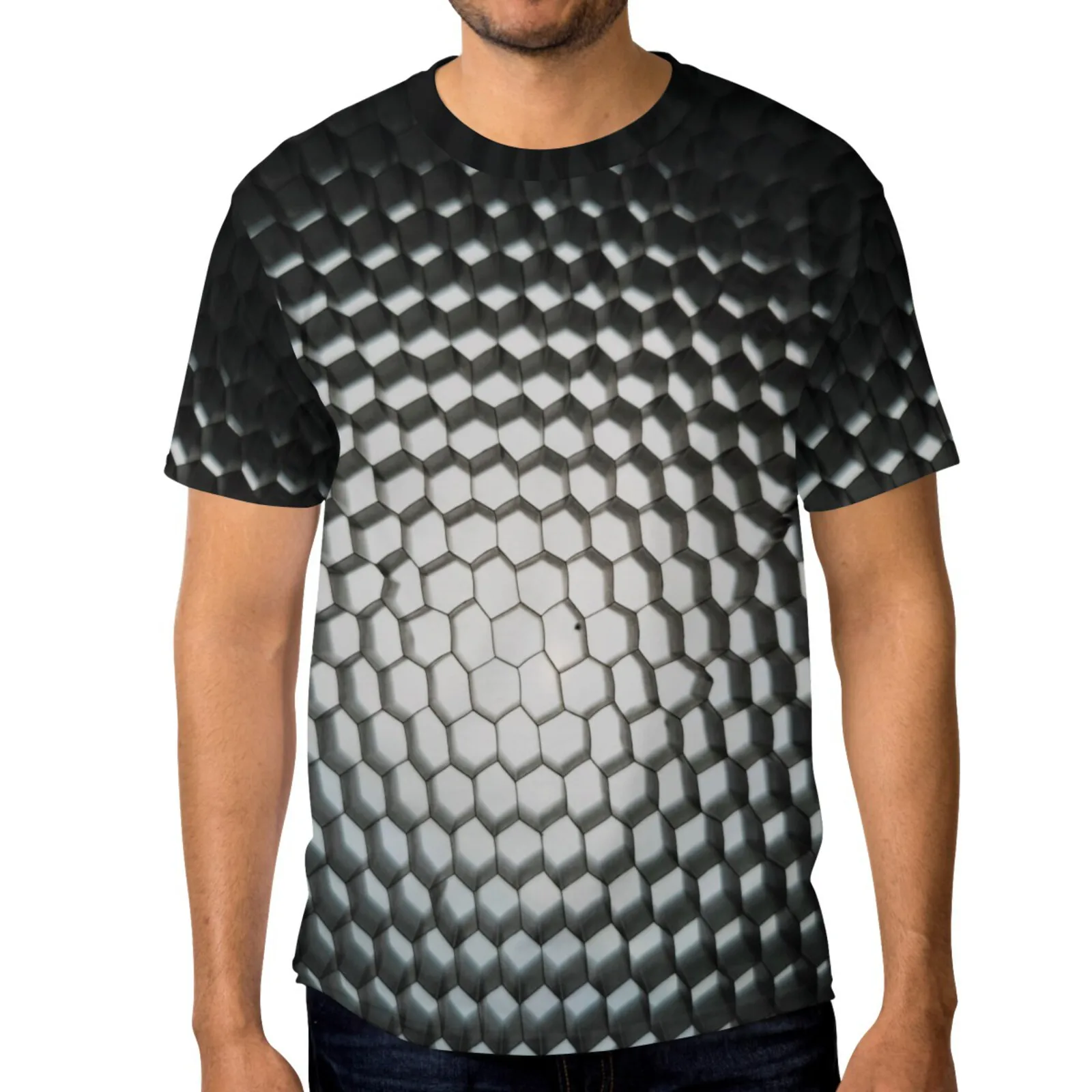 Футболка мужская с 3D принтом в горошек оригинальная тенниска из полиэстера