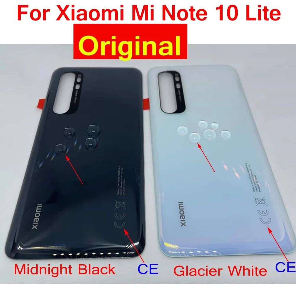 Задняя крышка корпуса для Xiaomi Mi Note 10 Lite стеклянная телефона с лентой оригинал Best