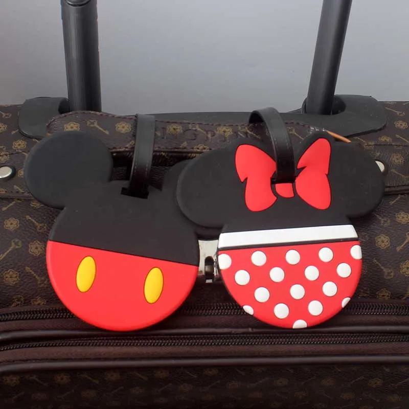 New Travel Accessories Luggage Tag Cartoon Mickey Minnie Suitcase Fashion Style Silicon Portable Travel Label  ID Addres Holder images - 6