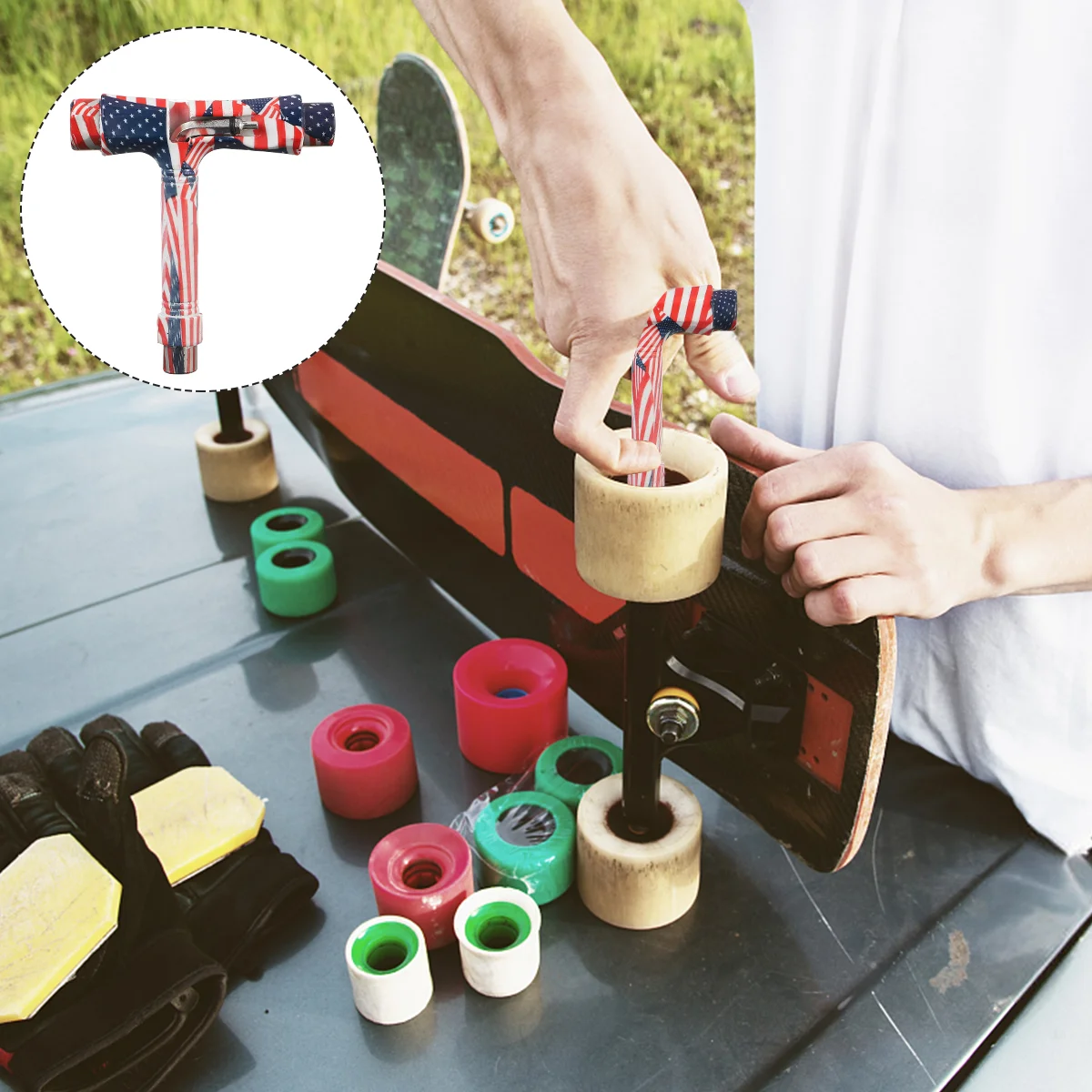

Skateboard Tool Toneall Wrench Adjusting Repair Tools Typekeyportable Multi Accessory Longboard Screwdriver Function Head Kit