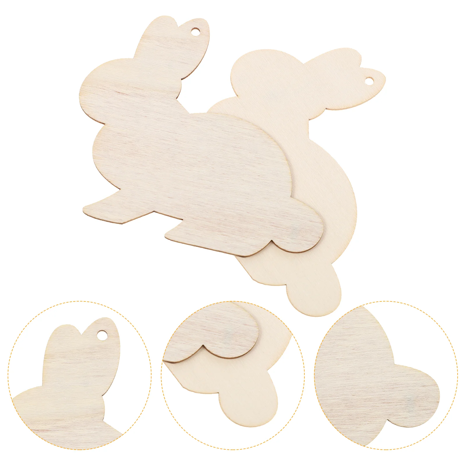 

20 Pcs House Ornaments Unpainted DIY Cutouts Wood Carving Easter Hanging Embellishments Wooden Easter Rabbit Ornaments