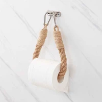 hemp rope toilet paper roll holder bathroom shelf woven home decor accessories kitchen washroom organization wall rack shelf