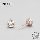 Серьги-гвоздики женские из серебра 925 пробы, с фианитами