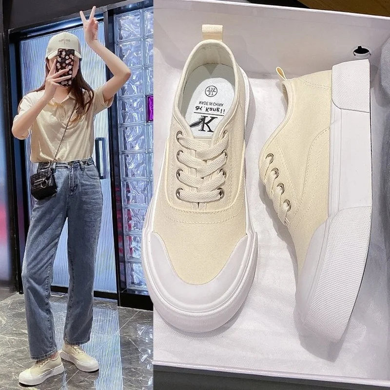 

Women's Shoes 2022 Summer New Two Wear One Pedal Thin Pad Canvas Shoes Fisherman All-match Korean Version Lace Flat Casual