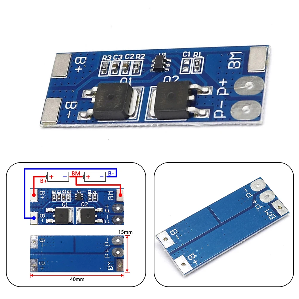 

2S 7.4V 8A Charger Protection PCB Board 18650 Lithium Battery Protection Board Power Tool Accessories HX-2s-D01