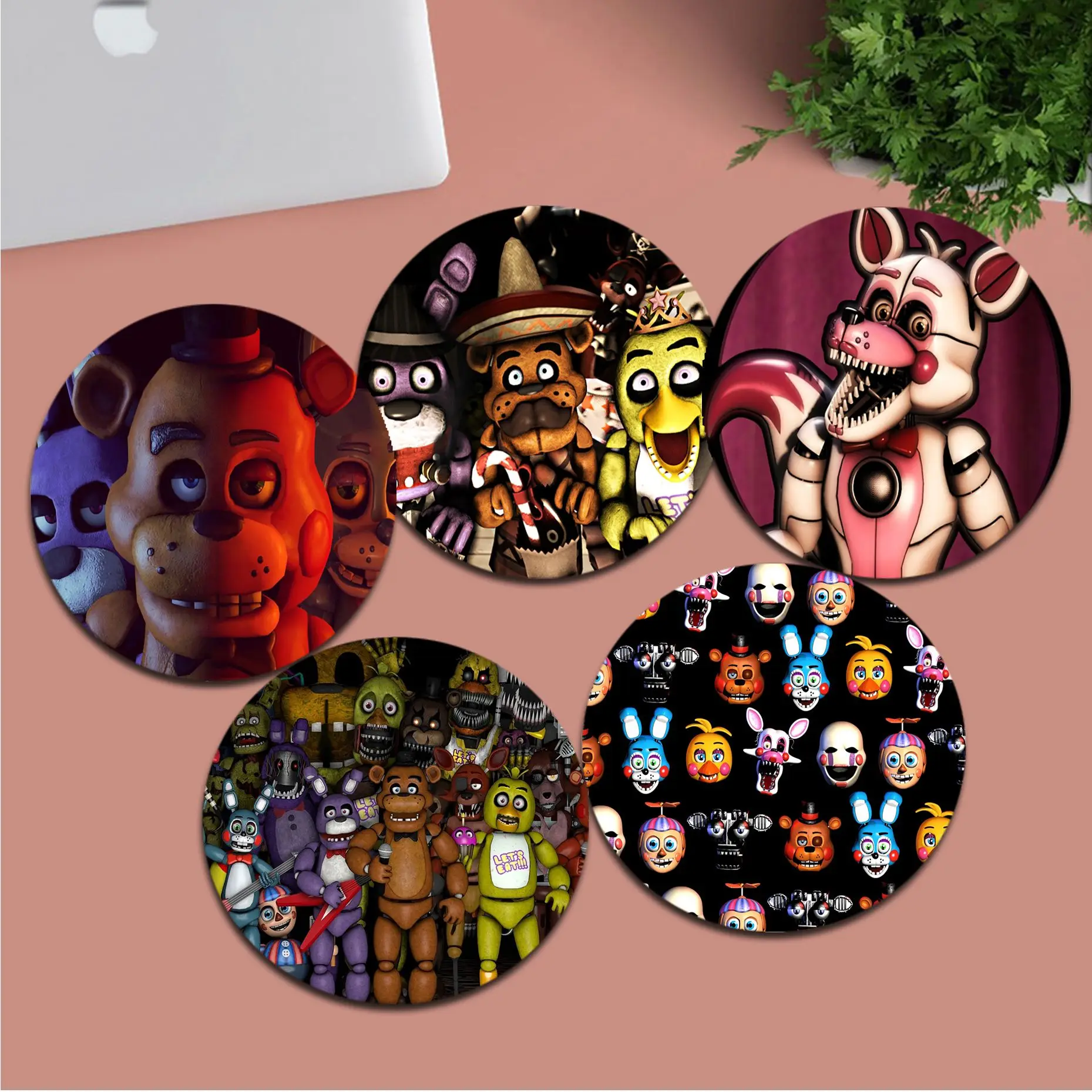 

Fnaf Five-nights-At-Freddys Anime Mousepad INS Tide Round Keyboard Mat Table Mat Students Cabinet Gamer Desktop Mousepad Cup
