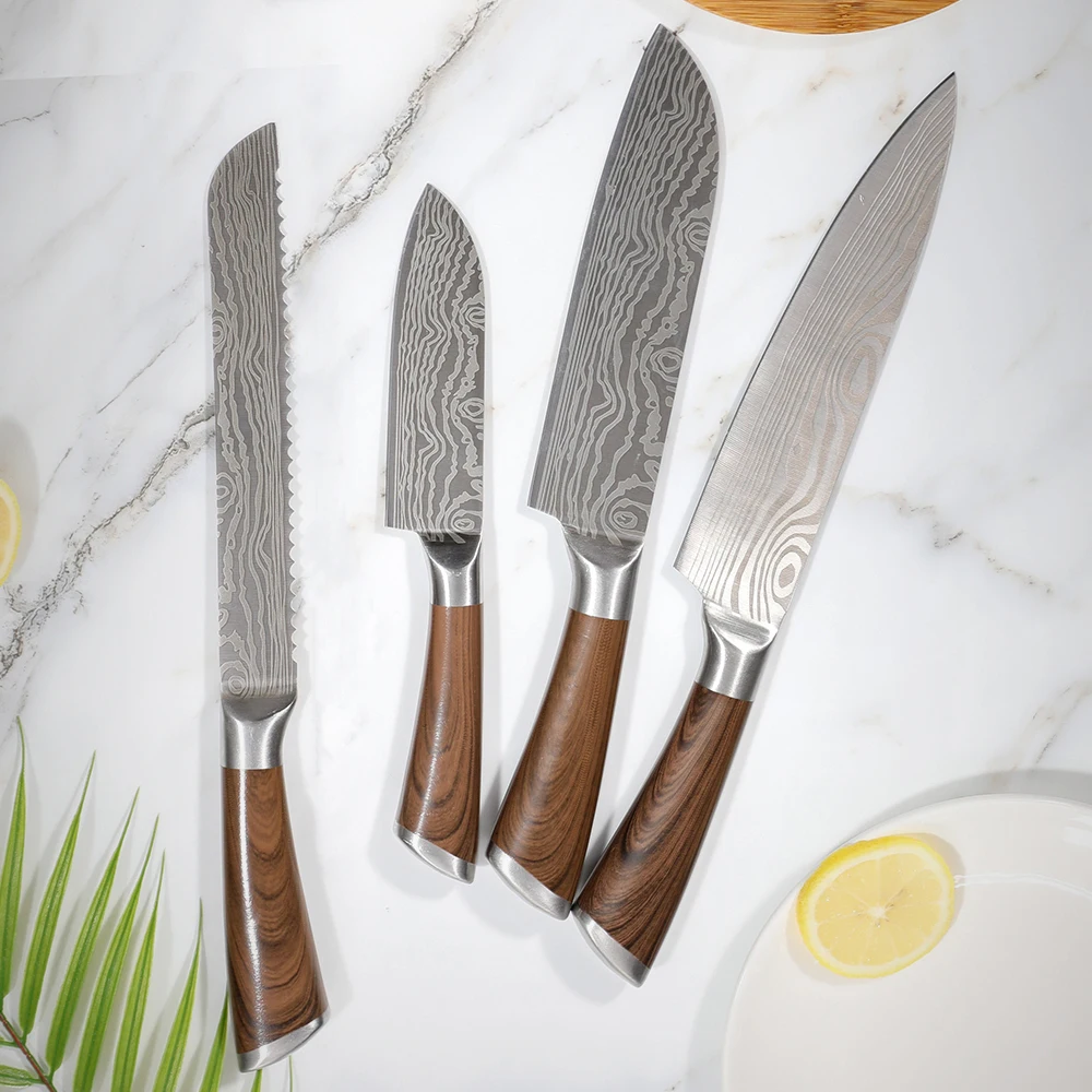 Поварской нож 8 дюймов японские высокоуглеродистые кухонные ножи из нержавеющей