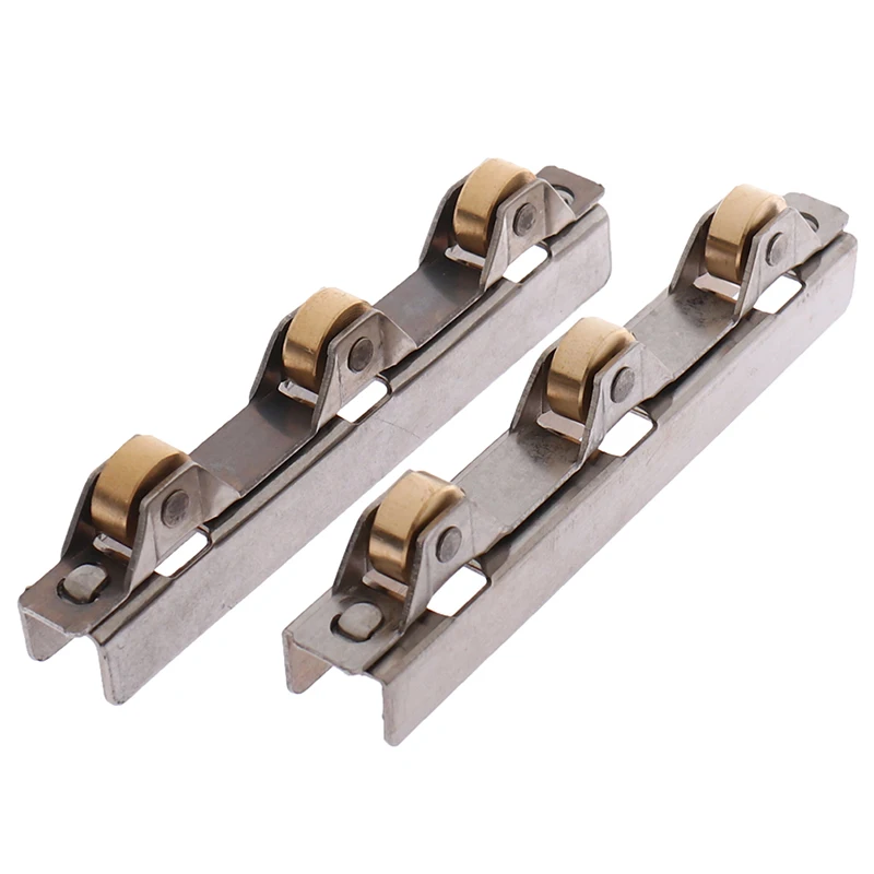 

1PC 8mm/10mm Glass Sliding Door Roller Clamp Stainless Steel Wheel Pulley Rollers For Bathroom Door Shop Wine Cabinet