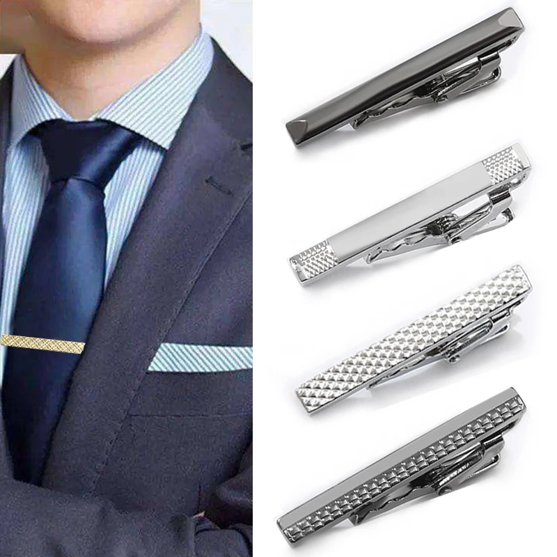 

1pc Men's Tie Clip Colorful Metal Simple Bar Clasp Practical Necktie Clasp Gold Color All-match Men's Formal Business Tie Clip