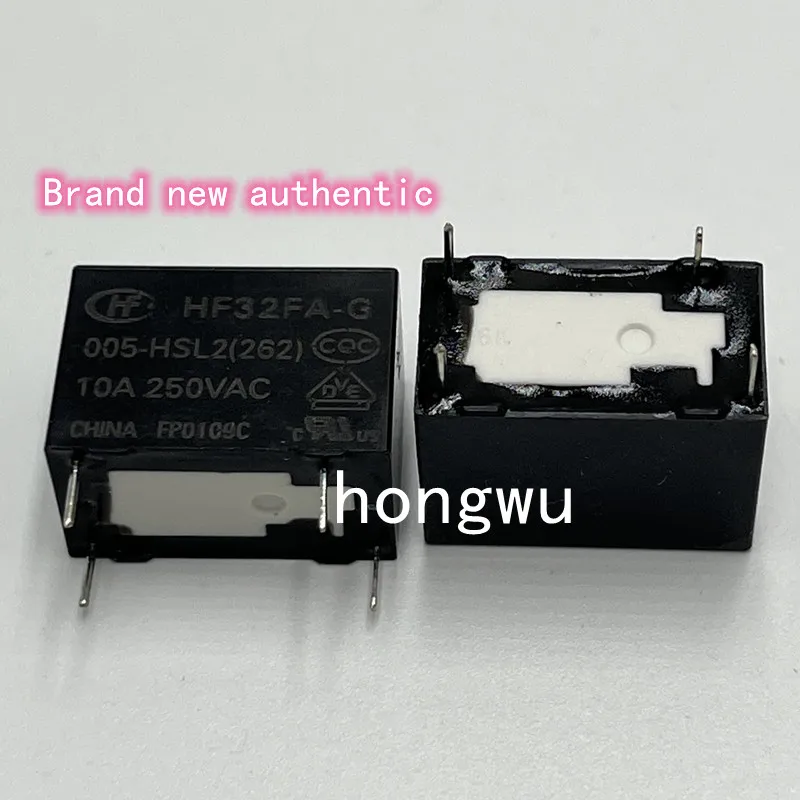 100% оригинальное новое реле 2PCS HF32FA-G-005-HSL2 DC5V 10A 4pin