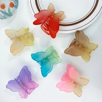 2022 new transparent butterfly hair claw for women girls hair accessories sweet hair claw clips simple hair clamps hair clip