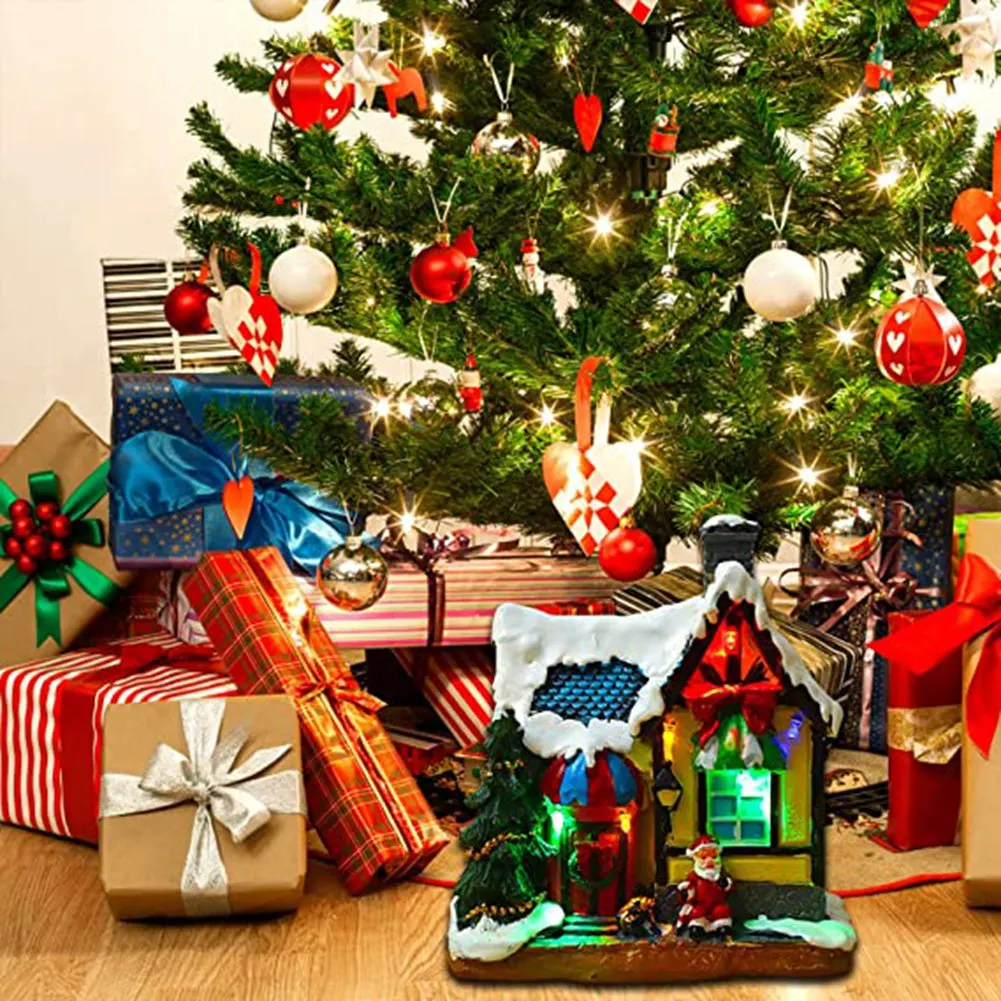 Рождественские деревенские дома Рождественская деревня из смолы с теплым